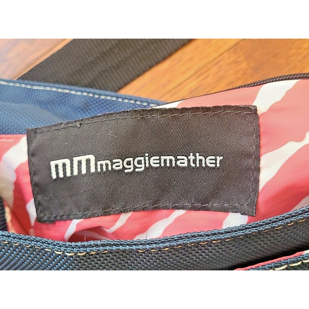 MaggieMather Tennis Tote Bag Blue Pink Zebra Animal Print VGUC MM - Picture 5 of 15